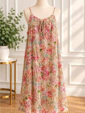 Emma & Michele Size L Floral Lace Dress Boho